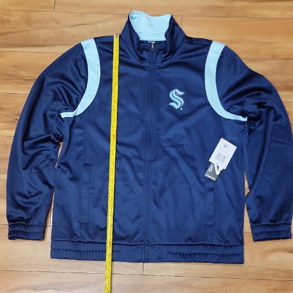 Seattle Kraken Size LARGE NHL Women's Track Jacket by G III In Blue & Teal - Picture 7 of 13